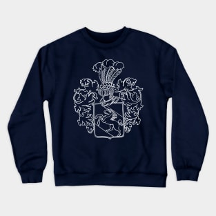 Shedenhelm Family Crest, Linework with White Ink Crewneck Sweatshirt